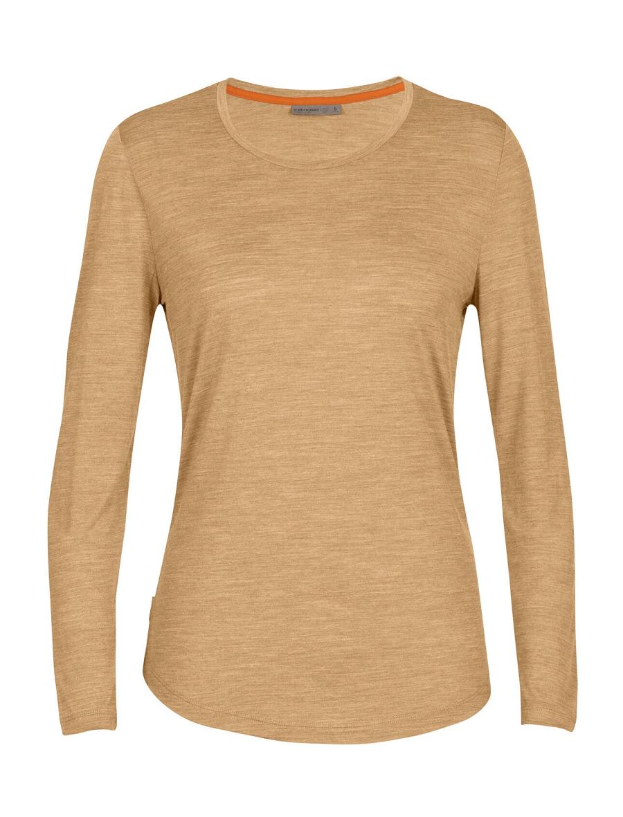 Long Sleeve Icebreaker Merino Sphere II T-Shirt Damskie Khaki | PL 1305AHKP